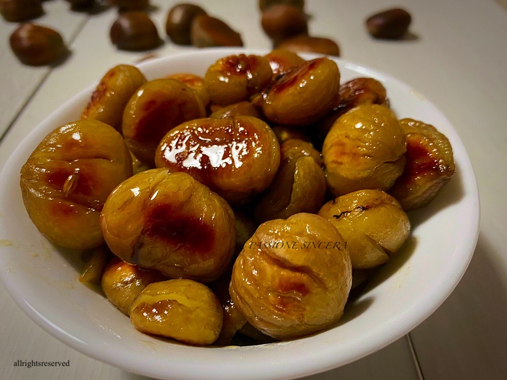 castagne glassate con il miele