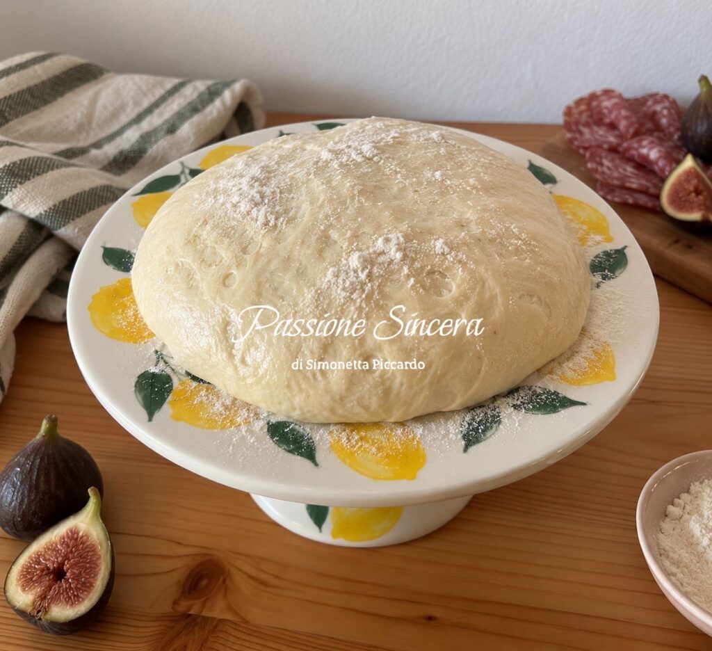 impasto per focaccine di Crevari  con fichi e salame
